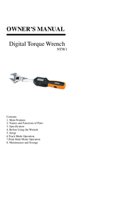 Thumbnail of document Manual - NTW1 - Digital Torque Wrench
